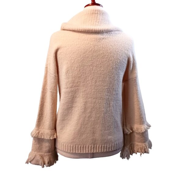 NEW Vintage America Size M Western Boho Cream Cowlneck Cream Sweater - Picture 4 of 11